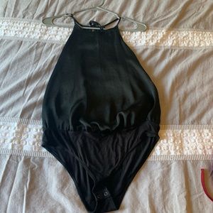 NWT black silk like bodysuit